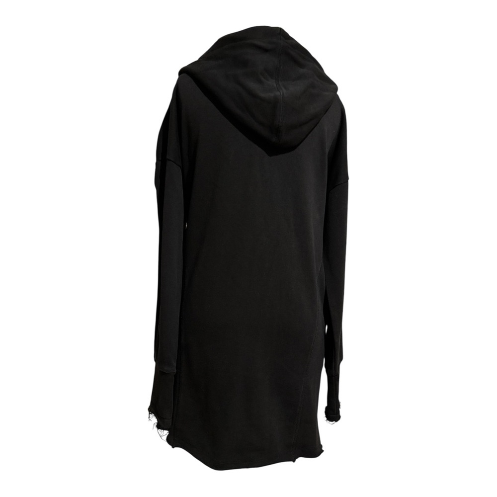 FATE Black Hooded Cloak Unisex Size M | Gothic Grunge Cape Raw Hem Distressed - Picture 7 of 11